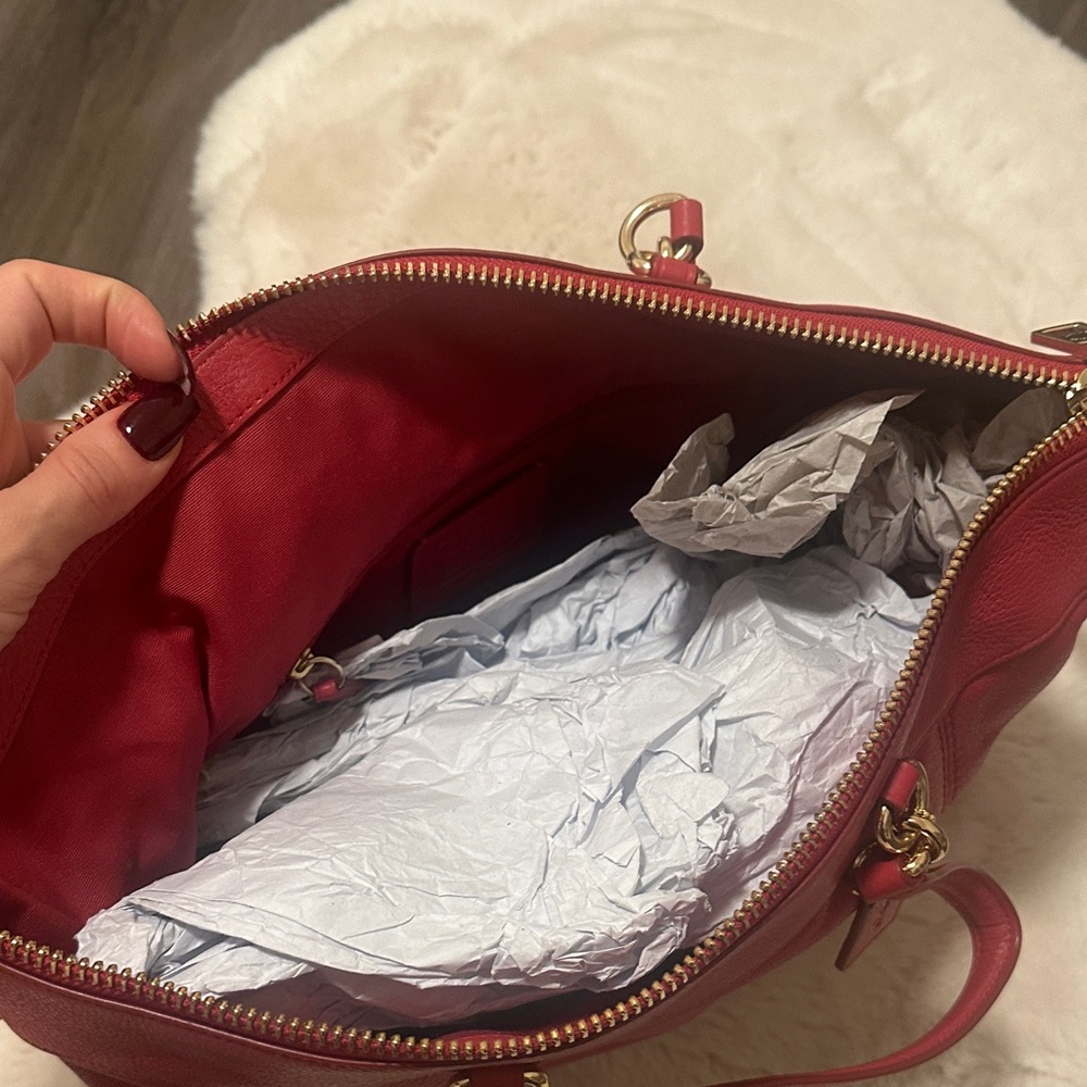 Coach Red Leather Shoulder Bag - Picture 5 of 6